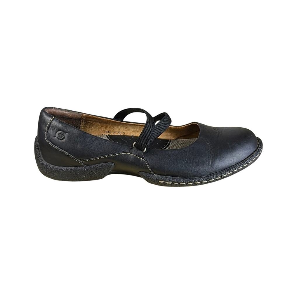 Born Black Leather Mary Jane Flats Womens 7.5 Comfort Walking Shoes
